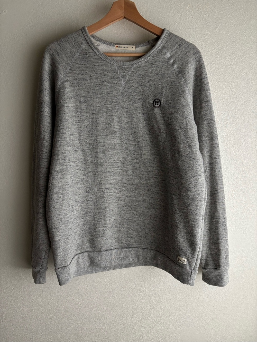 Marine Layer Men's Crewneck Sweatshirt Size M Heather Gray Embroidered Logo